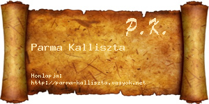 Parma Kalliszta névjegykártya